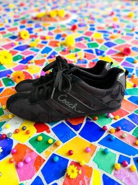 COACH Vintage Henrietta Black Sneakers Size 6.5